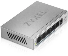 Šakotuvas Zyxel Jungiklis gs1005-hp 5 port gigabit poe+ nevaldomas darbalaukis 60w