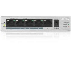 Šakotuvas Zyxel Jungiklis gs1005-hp 5 port gigabit poe+ nevaldomas darbalaukis 60w