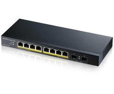Šakotuvas Zyxel Jungiklis gs1100-10hp-eu0102f 120w poe 8xgigabit 2xfiber uplilk jungiklis