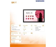 Monitorius „Samsung“ 13 colių FHD, 16:9, QB13C-T, lietimui jautrus ekranas, 500 nitų, 16/7, belaidis internetas, „Tizen 7.0“ grotuvo operacinė sistema