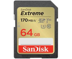 Sandisk Extreme SDXC 64gb 170/80 Mbps V30 uhs-i u3 atminties kortelė