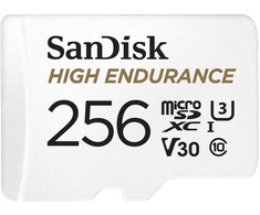 Sandisk Didelės talpos „Micro SDXC 256GB V30“ su adapteriu (įrašymo ir stebėjimo įrenginiams)