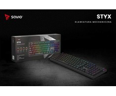 Klaviatūra SAVIO STYX Mekanisk tastatur Outemu Peach Silent, Hot Swap, RGB