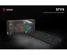 SAVIO STYX mechaninė klaviatūra, Outemu ruda, su karštuoju keitimu, RGB