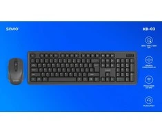 Savio KB-03 klaviatūra su pele Home/Office USB QWERTY US English Juodas