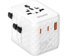 Savio AP-08 maitinimo adapteris/inverteris 20 W Baltas