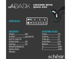 SCHESIR After Dark vištienos filė sultinyje su putpelių kiaušiniais - šlapias kačių ėdalas - 80 g
