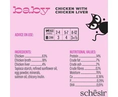 SCHESIR Baby vištiena su kepenėlėmis sultinyje - šlapias kačiukų maistas - 70 g