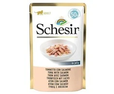 Agras Pet Foods Drėgnas Kačių Maistas - Schesir Želė Su Tunu Ir Lašiša 50 g