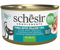 SCHESIR Complements tunas su geltonuodegėmis drebučiuose - šlapias kačių ėdalas - 70 g