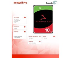 Dysk hdd seagate ironwolf pro (10 tb; 256mb; 3.5"; sata)