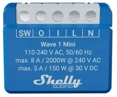 Shelly Qubino Wave 1 Mini LR išmanusis jungiklis Z-Wave Mėlyna