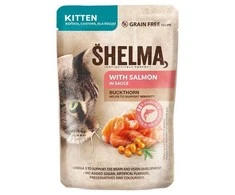 SHELMA Kitten with lašiša in sauce – šlapias kačių maistas – 85g