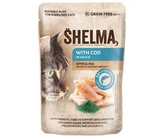 Kačių Maistas - SHELMA Menkė padaže šlapias kačių maistas 85g begrūdis be glitimo