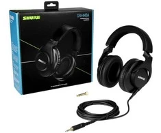 Shure srh440a-efs - profesjonalne studijinės ausinės su lankeliu ant galvos, uždaro tipo
