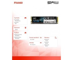 Silicon Power Dysk ssd a60 256gb m.2 pcie 2100/1200 mb/s nvme