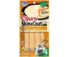 Kačių Skanėstai - INABA Churu Skin&amp;Coat Vištienos Receptas 4x14 g