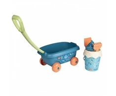 „Smoby“ vežimėlis su kibire ir bioplastikų smėlio aksesuarais