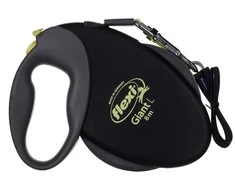 Smycz flexi automatinė giant l taśma 8 m - šuniui do 50 kg, spalva juoda-geltona