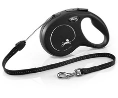 Smycz flexi automatinė new classic s linka 8 m - šuniui do 12 kg, spalva juoda