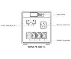 Socomec Ups netys pe 1000va/600w 230v/avr/4xiec 320,led,usb