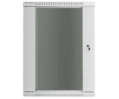 Lanberg Sieninė instaliacinė spintelė 19 18u 600x600mm pilka (stiklinės durys)