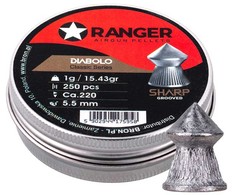 5,5 mm RANGER Diabolo Profesionalūs aštrūs granulių taškai 250 vnt.