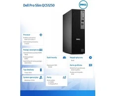 Stacionarus kompiuteris Komputer dell pro slim qcs1250 w11pro u7 265/16gb/512gb ssd cl35/int/kb/tpm/3yps