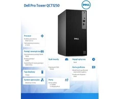 Nešiojamas kompiuteris DELL Pro QCT1250 Intel® Core™ i7 i7-14700 16 GB DDR5-SDRAM 512 GB SSD Windows 11 Pro Tower stacionarus kompiuteris Juoda