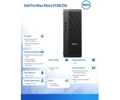 Stacionarus kompiuteris Stacja robocza dell pro max micro fcm2250 win 11 pro intel u7 265/16gb/512gb/nvidia rtx a400/wlan + bt/wireless kb &amp; pelė/280w/vpro/3y prosupport