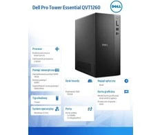 Stacionarus kompiuteris „Dell Pro Tower Essential“ QVT1260, „Win11Pro“ i5-14500, 16 GB, 512 GB SSD, „Intel UHD 730“ ir „Wi-Fi“ jungtys, 3 GB RAM, „Bluetooth“, „GPS“, pelė, 3 YPS