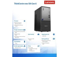 Stacionarus kompiuteris Lenovo ThinkCentre neo 50t Gen 6 Intel Core Ultra 5 225 16 GB DDR5-SDRAM 512 GB SSD Windows 11 Pro Tower PC Juodas
