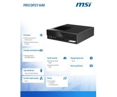 Ultrasmall desktop MSI PRO DP21 14M-233BEU barebone i5 / Wi-Fi 6E + BT / 2×2.5Gbps (juodas)