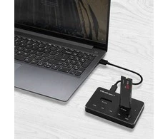 Stacionarus kompiuteris Qoltec Doko stotelė dysków ssd m.2 nvme sata usb-c dual 2 x 2tb