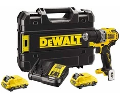 Suktuvas - gręžtuvas dewalt dcd701d2-qw akumuliatorinė 2x 12v 2ah xr tstak juoda, geltona
