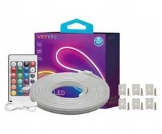 Vention Silicone Neon LED strip with IR remote control and 12V DC power supply, 5m