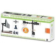 Techly LCD/LED stalinis laikiklis 13-27 colių, dvigubas, 2x10kg, juodas