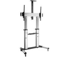 Laikiklis Techly Mobilus stovas dideliems LCD/LED televizoriams 60-100 colių 100kg Vesa 2 lentynos