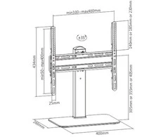 Laikiklis Techly Televizoriaus stovas, 32–55 colių, pasukamas, 40 kg svorio