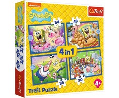 Trefl Dėlionė 4 viename Spongebob
