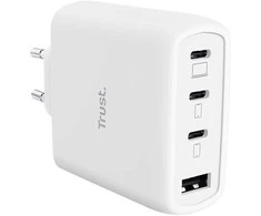 TRUST GaN įkroviklis MAXO 65W, 3xUSB-C, 1xUSB-A, baltas