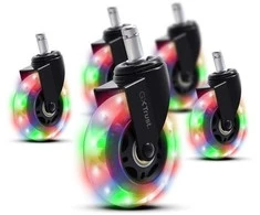 TRUST GXT 701 guminiai LED ratukai kėdėms | Jungtis 11mm
