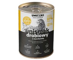 Usorteret UNISZKI Unismak vištiena su morkomis - šlapias šunų maistas - 410g
