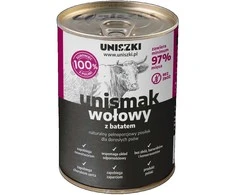 UNISZKI UNIsmak jautiena with sweet potato – drėgnas ėdalas šunims – 400g