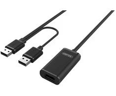 Unitek Aktyvus USB 2.0 ilgintuvas, 20 m, y-279 juodas