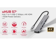 Unitek Hub usb-c 7w1 aliuminio pd 100w ; 5 gbps ; hdmi 4k