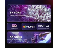 Unitek kabelis displayport 1.4 do hdmi 2.1, 8k, 1,8m