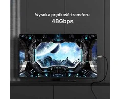 Unitek optinis kabelis hdmi 2.1 aktyvus optinis kabelis 8k / 4k 144hz 10m