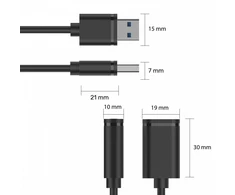 UNITEK Y-C447GBK Unitek USB plėtinio keitiklis USB2.0 AM-AF, 0,5m Y-C447GBK