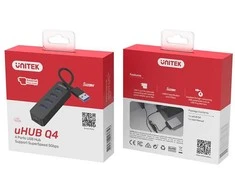 Unitek usb-a šakotuvas 4x usb-a 3.1, aktyvus, 10w, h1117a